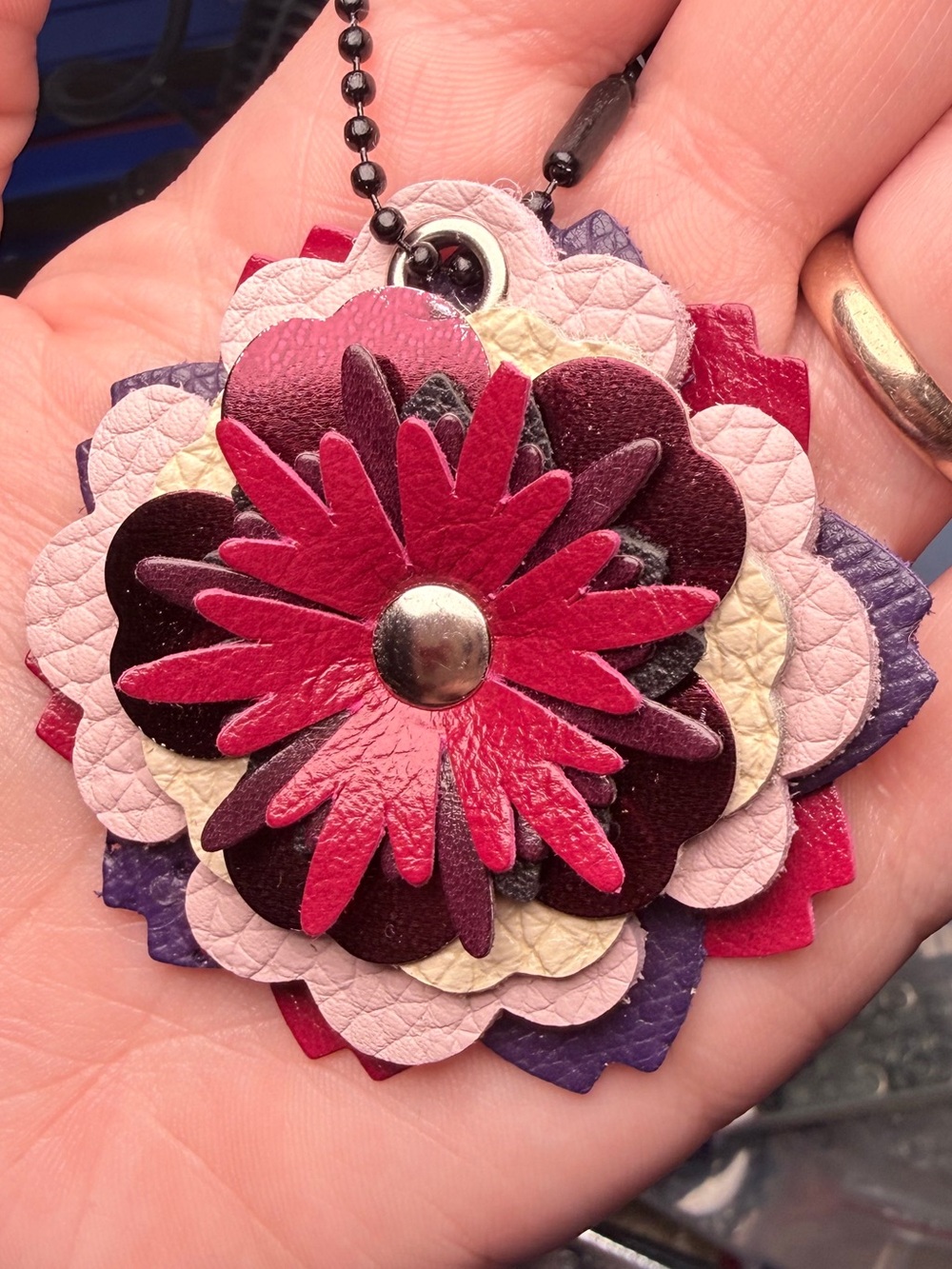 Handmade Floral Bag Charm 💜🩷